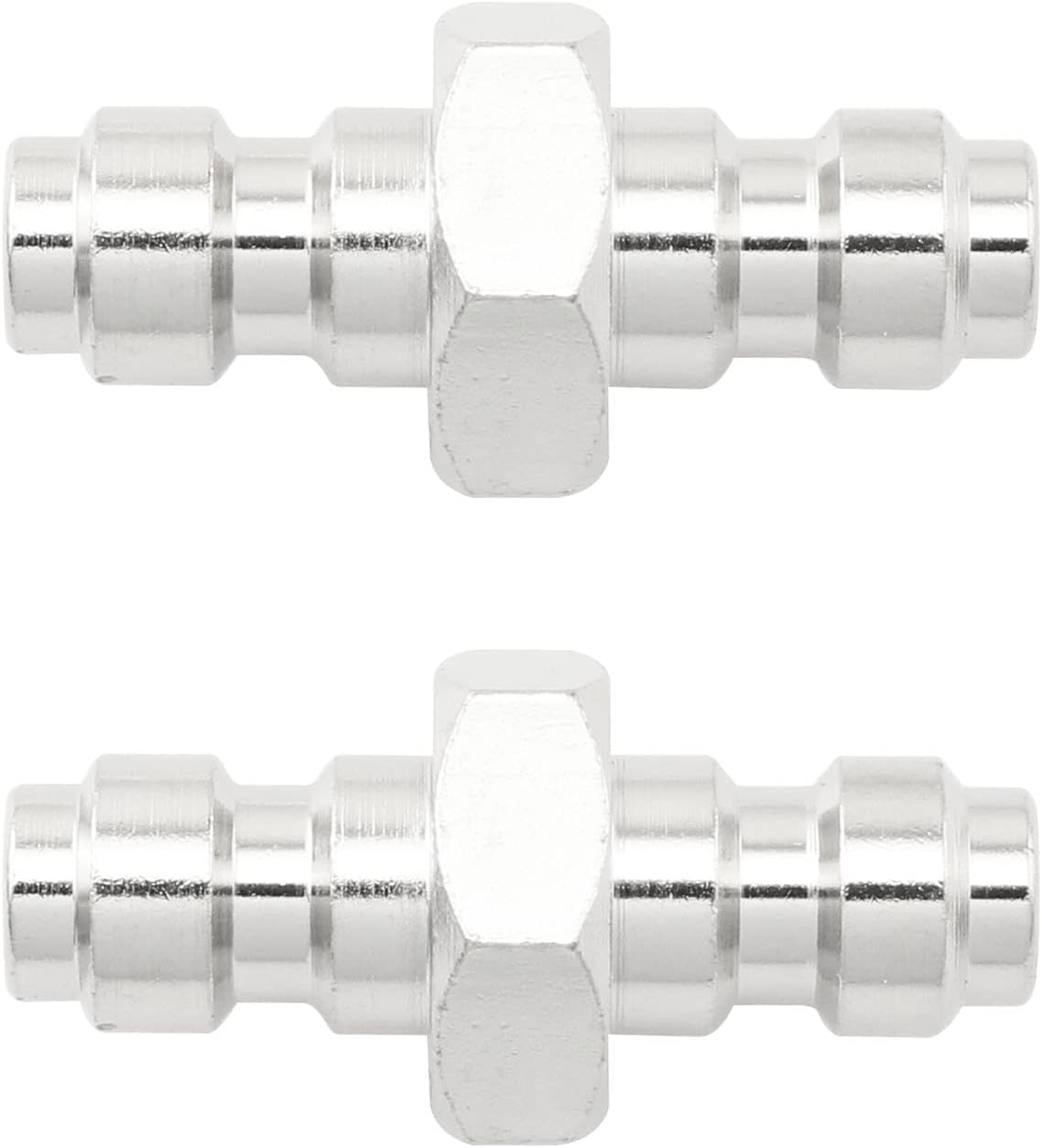 TAODAN 2PCS 8x8mm 304 Stainless Steel Double Male Quick-Disconnect Coupling Adaptor for PCP Paintball Airsoft Air Gun Tool, Air Fill Station Tool Fittings, Universal Fill Nipple