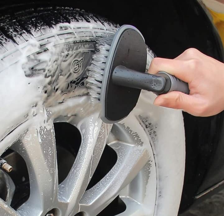 Car Universal Product Tyre Cleaning Brush Surubber with Antislip Tire Wheel Rim Hub Washing Cleaner (only one Piece)-image-10