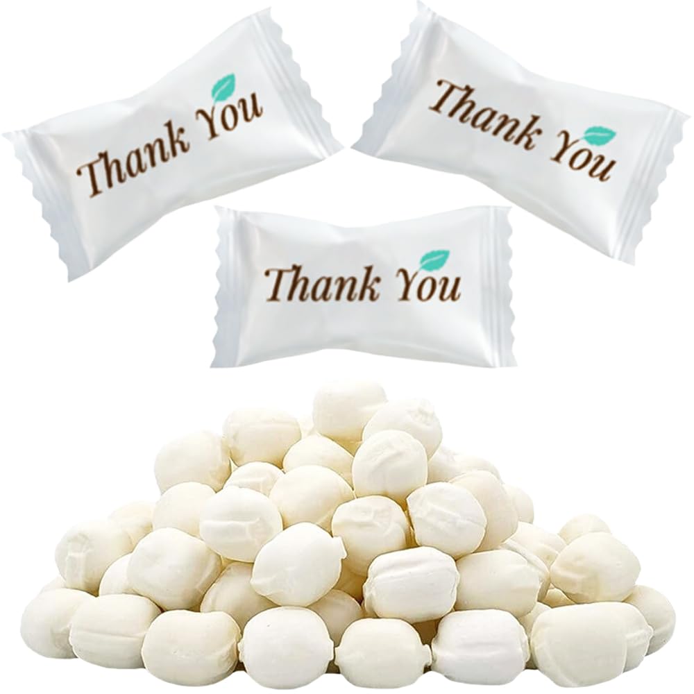 The Dreidel Company Thank You Buttermints, Mint Candies, After Dinner Mints, Butter Mint Candy, Fat-Free, Individually Wrapped (275 Pieces)