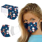 Frauen Männer Weihnachten Druck Gesicht schützen 50PC atmungsaktiv weich...