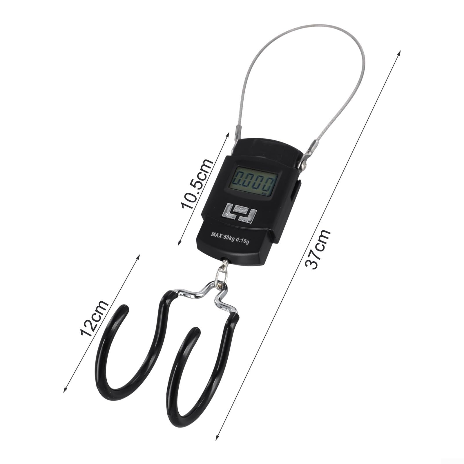 Báscula de pesaje, báscula digital portátil de gancho para equilibrio de componentes de ciclismo, báscula colgante precisa con gancho doble recubierto de goma, ligera para peso del marco de bicicleta