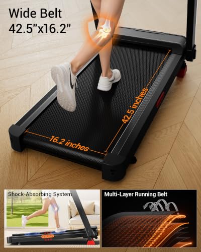 Image of CURSOR Treadmills for Home with 20% Auto /Manual Incline, 400 lb Capacity & 8.7MPH Compact Folding Treadmill 3.5HP Brushless, 42.5 inch *16.1 inch Running Area & Shock Absorption for Running /Walking