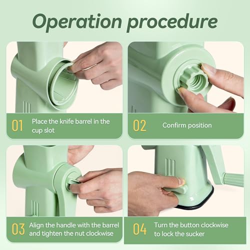 Image of Rotary Ice Shaver Manual - Stainless Steel Blade, Quick Labor-Saving Handle, Safe Stable Suction Base, Home Using Snow Cone Maker Machine for All Ice Cubes