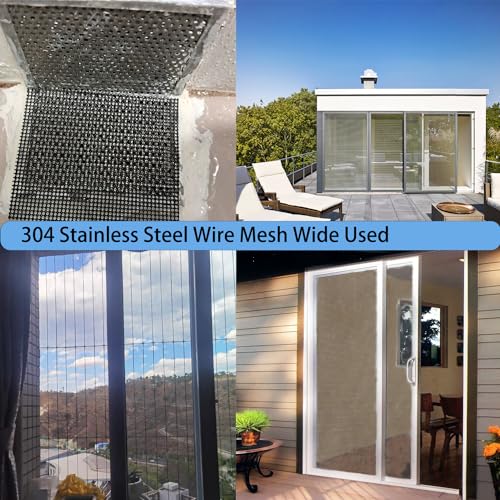 Image of PVC Coated 304 SS Woven Mesh 12x8in 2-Pack, Screen for Vent Cabinet Garden | PVC coated 304 stainless woven mesh - rust-resistant flexible screen for vents, cabinets, garden, windows and PC case builds.