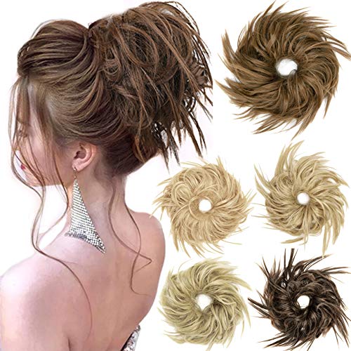SLLIE Tousled Updo Messy Bun Hair Piece Hair Bun Extensions Bun Scrunchie Scrunchy Updo Hairpiece