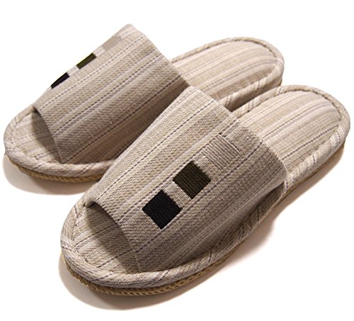 マンション安心! 防音 静音 洗える スリッパ 刺繍 レディース M 23~25cm ベージュ AD2001K62M