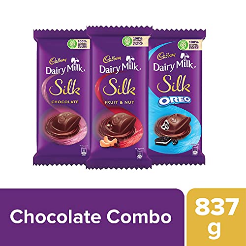 Image of Cadbury Dairy Milk Silk Large Chocolates Combo (2 X Silk Plain 150Gm, 2 X Silk Oreo 130Gm and 2 X Silk Fruit and Nut 137Gm)
