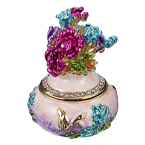 SCZWP8 Européen Alliage Émail Boîte À Bijoux Vase Boîte À Bijoux Strass Boîte À Bijoux Décoration De La Maison Boîte De Rangement De Bijoux Collections pour Cadeaux pour La Décoration De Bureau