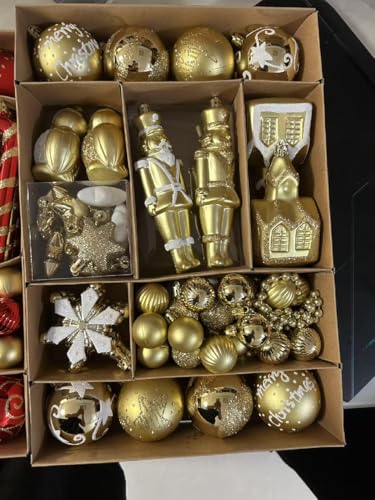 クリスマスボールツリーオーナメント装飾 ホワイトゴールド 60ct Christmas Ball Tree Ornaments Decorations White Gold