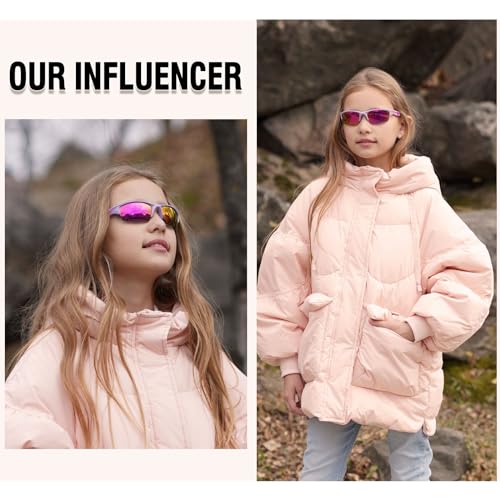 DUCO Toddler Kids Sunglasses for Boys Girls Sport Sunglasses Baseball Polarized Sunglasses for Age 4-7 Small to Medium K0142