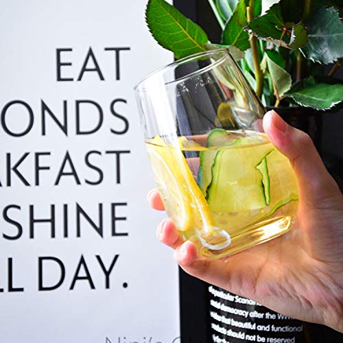 Wine Glasses 20Oz,Golden Champangne Glasses,Heavy Base Beverages Cups Drinking Cups For Party,Bars,Stemless Wine Glass Round Wide Mouth Rim Drinking Tumbler,Large Cups For Red Wine White Wine 8Pack … #TOP5