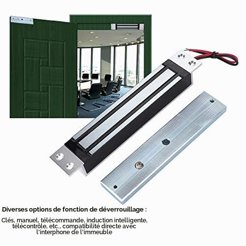 Serrure magnétique électrique DC12V 280 kg / 600Lbs, serrure électromagnétique à porte unique à Force de maintien, Mode NC, pour système de contrôle d'accès de porte