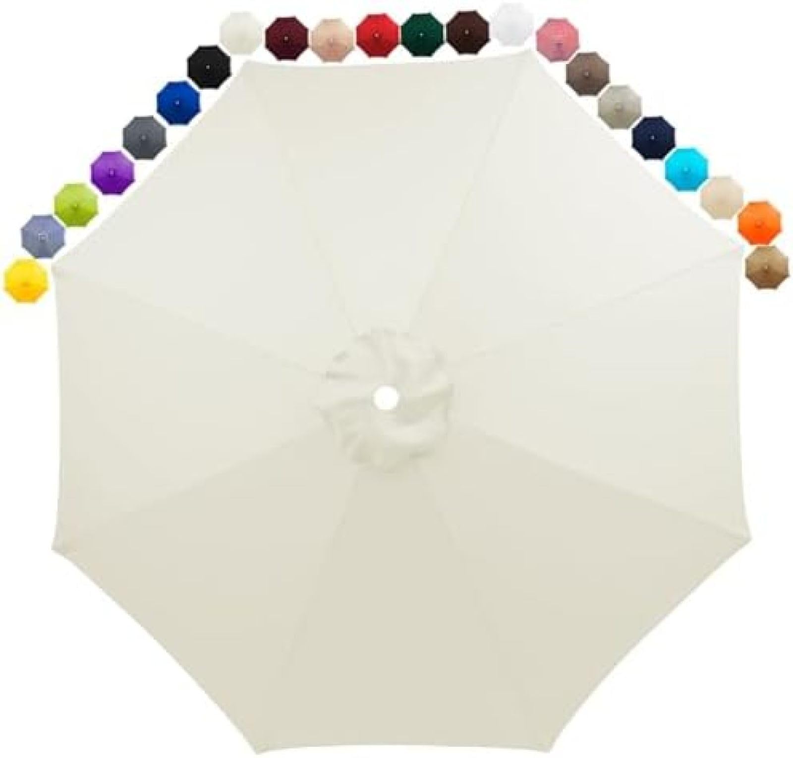 8 Ribs Replacement Parasol Canopy, 2m 2.3m 2.5m 2.7m 3m 3.5m Parasol Replacement Cover,Cream White,2.7 M_CANOPY ONLY