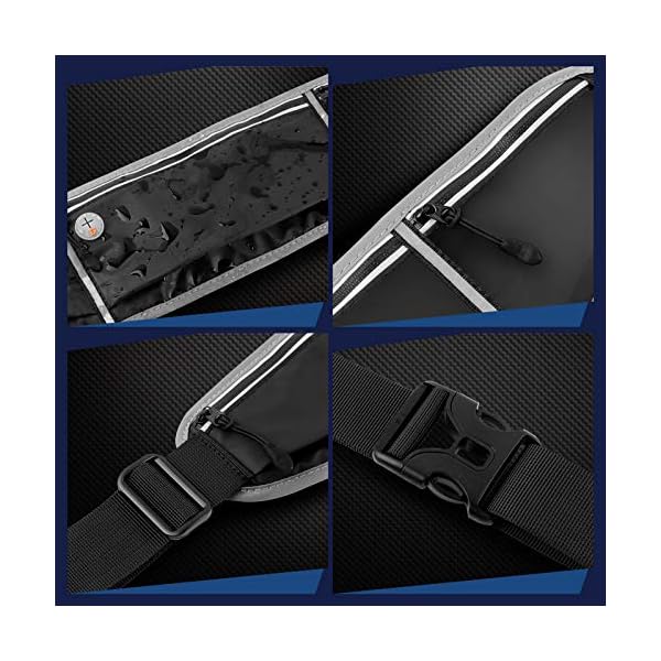 Running Belt, Workout Belt for Phone Money Key Passport Bank Card, Adjustable Women and Men Travel Waist Pack Fit 24''-41'', Buddy Pouch for Runners - Image 7