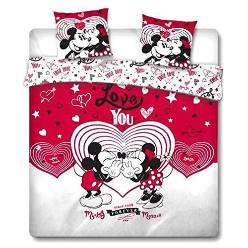 Gamesland Disney - Parure de lit 240X220 - Mickey Minnie Love You '100% Poly