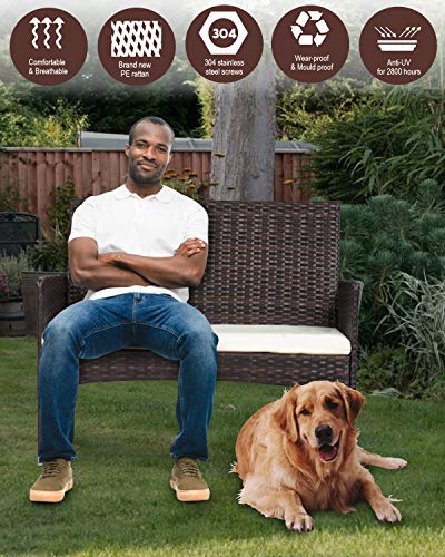 image for MIERES Patio Furniture Sets 4 Pieces-Sturdy Wicker Outdoor Indoor Conv