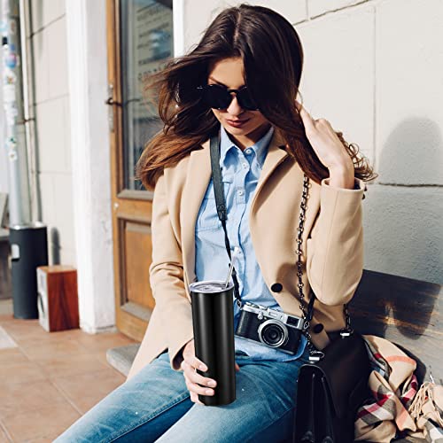 36 Packs 20 Oz Skinny Tumbler Bulk Stainless Steel Slim Water Tumbler Cups With Lid And Straw Double Layer Insulated Travel Mugs Set For Wedding Birthday Christmas Party Favor Gifts (Black) #TOP5
