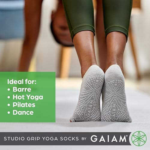 Image of Gaiam Grippy Studio Yoga Socks for Extra Grip in Standard or Hot Yoga