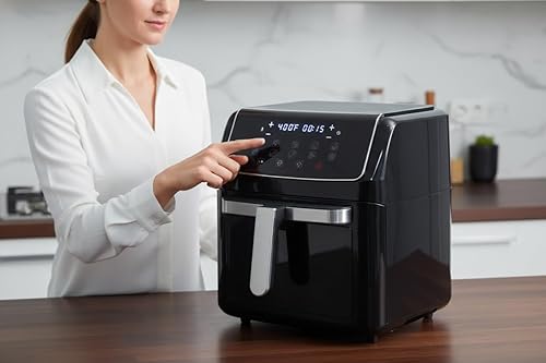 Miniatura 9 de Horno freidora de aire de 12.6 cuartos de galón con 10 modos preestablecidos, crujiente de aire rápido de 400 F, tamaño familiar, horno de
