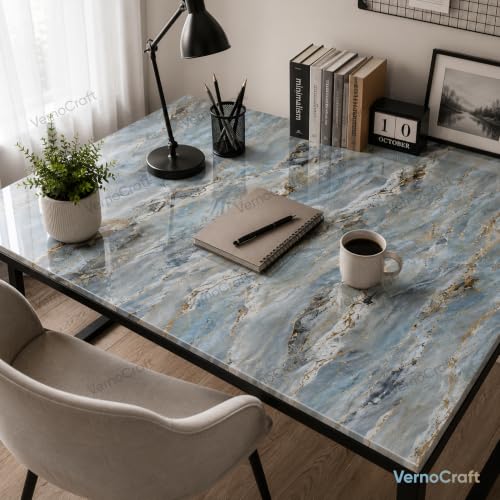 Image of Marble Waterproof Wallpaper Self Adhesive PVC DIY Sticker for Kitchen Furniture Cabinets Wardrobe Almirah Tabletop and Walls Peel & Stick Decorative Sheet (Natural Mountain 60x200cm)