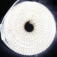 XUNATA LED szalag 220V kapcsolóval 120 LED/m IP65 vízálló fehér fény dekoráció szálloda esküvő buli 2 méter 3