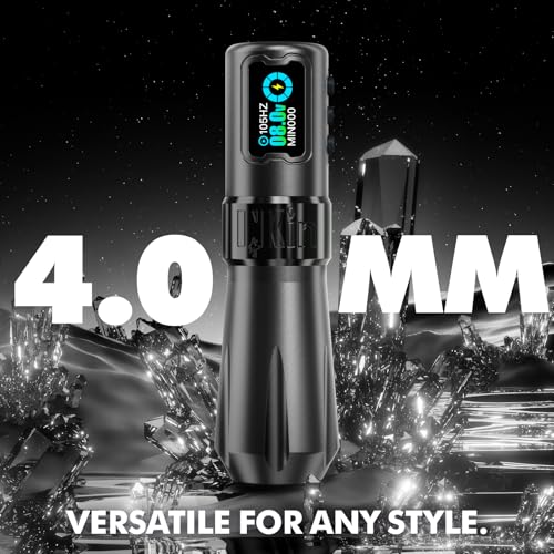 INKin Rampage Wireless Tattoo Machine 4.0mm Stroke Length, Brushless Motor Tattoo Gun Kit with 39mm Large Grip, Direct Drive - Image 2
