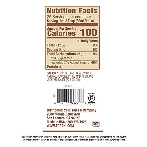 Torani Puremade Flavored Drink Syrup, Raspberry, 25.4 Fl Oz (Pack of 4)