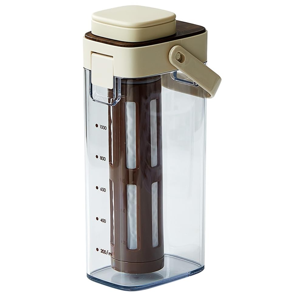 Aundhegrtt Large Capacity 1000ml Iced Coffee Maker Cold Brew Jar-Leak Proof, Cold Water Kettle