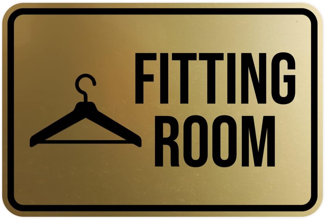 Classic Framed Fitting Room Sign (Brushed Gold) - Large