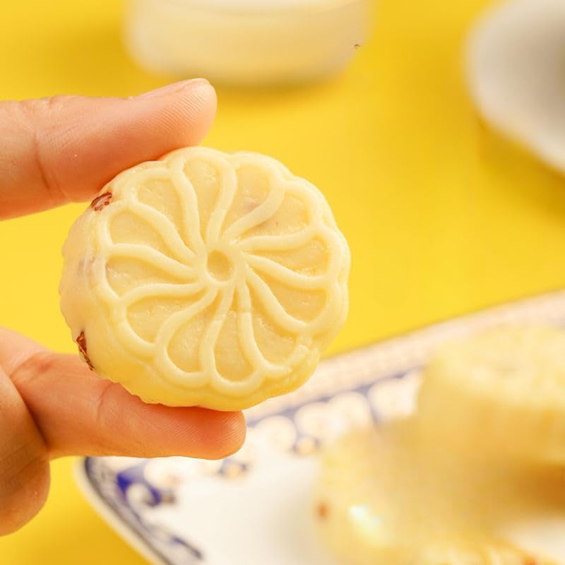 Sugar free milk mooncake, Chinese cheese moon cake, Mid-Autumn Festival moon cake gift package, instant cranberry fruit cake, milk sugar, Dim sum, nutritious breakfast (Red date flavor,12 packs)