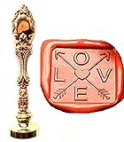 MNYR Vintage Rose Gold Love Cross Feather Arrows Heart Art Wax Seal Stamp Luxury Metal Peacock...