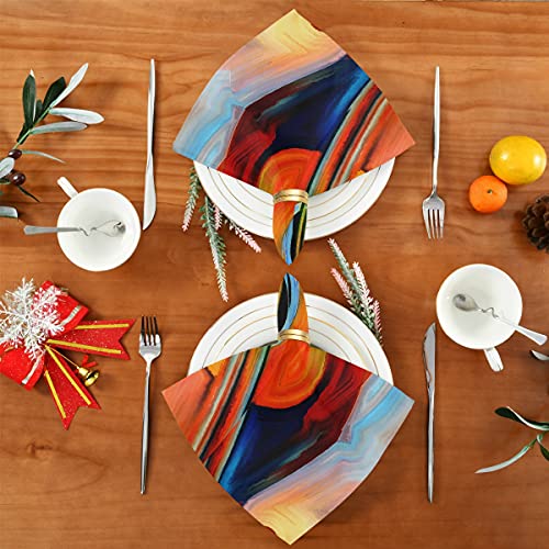 AUUXVA YKMustwin Cloth Napkins Mordant Watercolor Music Guitar Dinner Napkin Set of 4 Washable Reusable Soft Napkins Cloth Table Decor for Kitchen Wedding Banquet 20 x 20 in