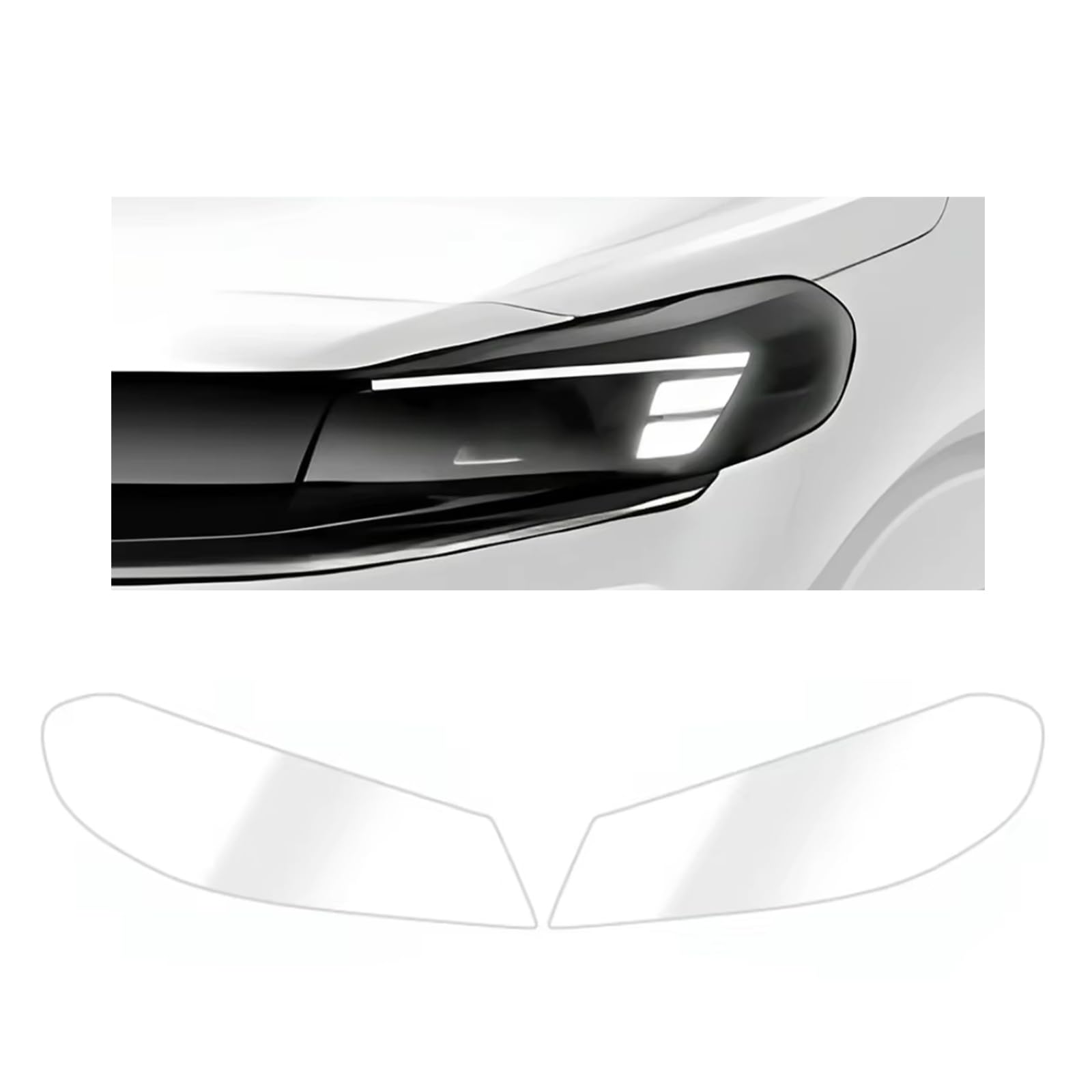 Headlight Film for Opel Zafira Life 2024-2026, 1Set Transparent/Smoke Black Car Headlight TPU Protective Film