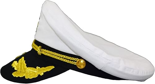 Miniatura 4 de Sombrero de capitán, yates, yate, rock, fiesta, sombrero, marinero, traje de fiesta náutica (blanco), Blanco