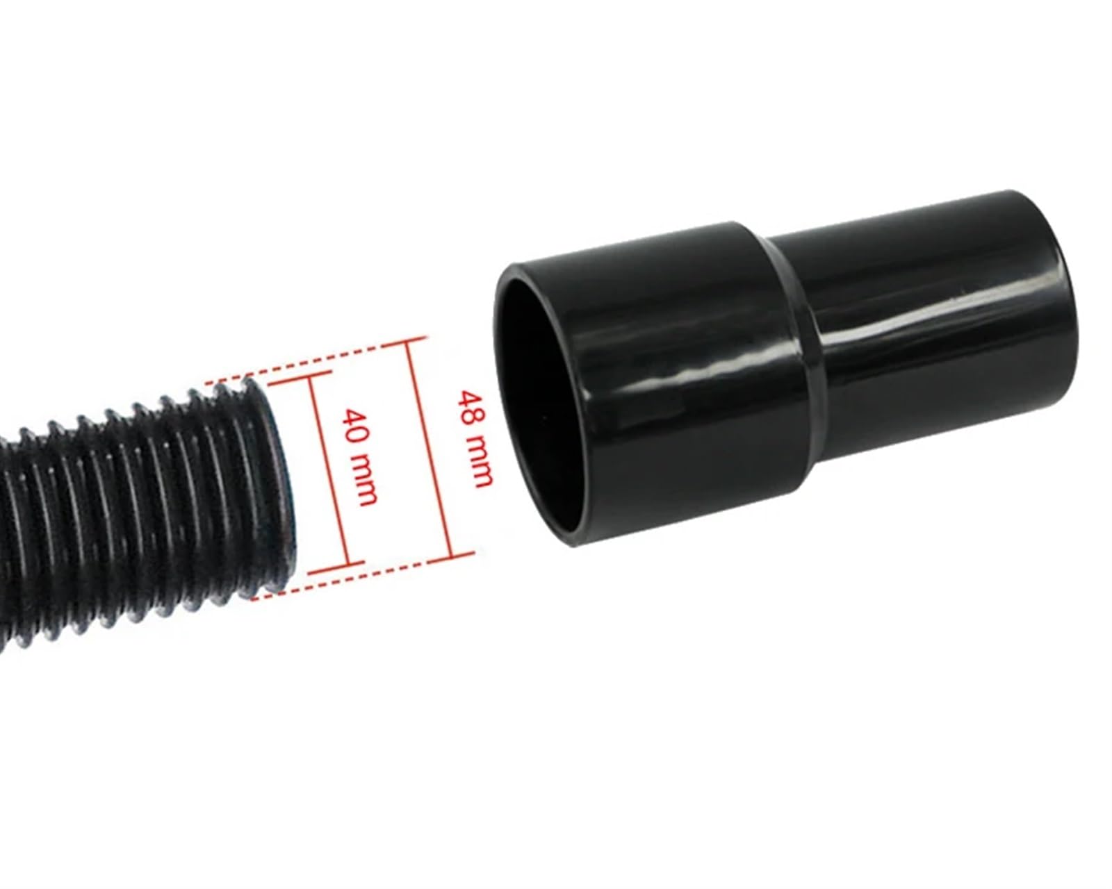 Connecteur de Tuyau hôte/Tuyau de raccordement/Adaptateur for aspirateur Industriel, intérieur 39 mm, for Tuyau fileté extérieur 48 mm, pièces d'aspirateur