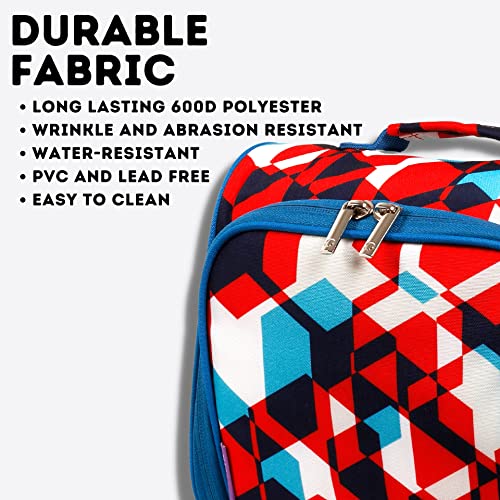Image of J World Casey Womens Lunch Bag. Cute Insulated Lunch-Box for Teen Girls, Red Cubes
