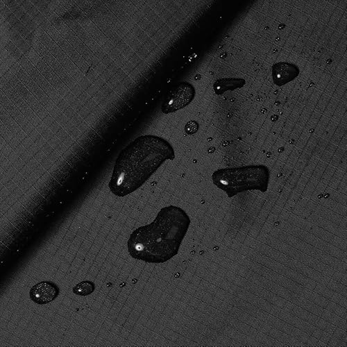 Ottertex Ripstop Fabric Waterproof 70D (1.9oz) DWR PU Coated Outdoor PFAS Free Nylon by The Yard - for Sewing Apparel, Accessories, & Décor - Black (1 Yard)