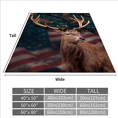 Deer Fleece Blanket Gift For Adults And Kids Family Animal Deer Blanket Super Soft Plush Flannel Throw Blanket For Couch Bed Sofa 40"X50" #TOP1