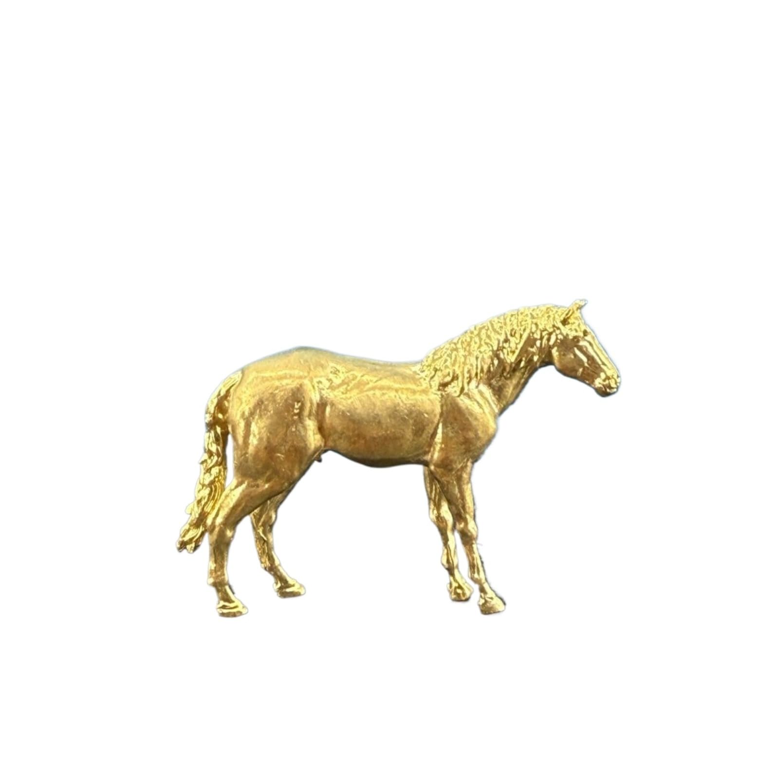 NGDFGR Brass Simulation Horse Model Sculpture,Interesting Animal Zodiac Wild Horse Miniature Statue Desktop Home Bonsai Micro Landscape Decor Accessories