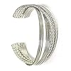 Linpeng-Twisted-Style-Metal-Open-Cuff-Women-Bangle-Bracelet-Silver Linpeng Twisted Style Metal Open Cuff Women Bangle Bracelet, Silver