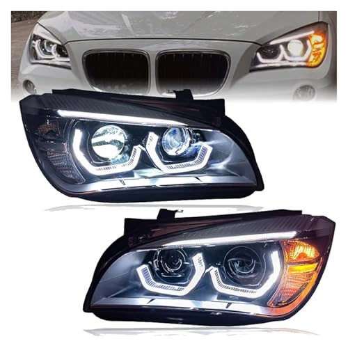 2PCS �ԗp L-ED �w�b�h���C�g �Ή��Ԏ� BMW X1 E84 F49 2010-2015 ���� L-ED DRL �G���W�F���A�C �t�����g�����v �A�Z���u�� �����ԃA�N�Z�T���[(For Original Xenon)
