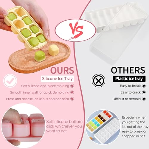 Image of Pack of 3 NEXVEU Silicon ICE Cube Tray with LID, 24 Big Cavity, Flexible, Easy Release, LFGB Certified Ice Mold Dishwasher Safe, Durable & Reusable Ice Maker Mold for All Types of Drinks & Water