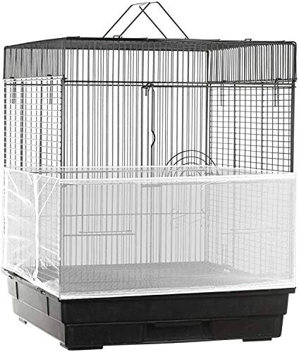 ISMARTEN Bird Cage Seed Catcher Mesh Skirt Cover, White, Foldable...