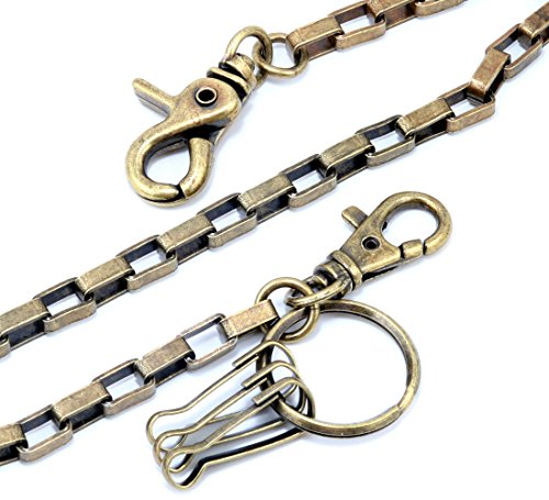 Double K Square Strong Biker Key Jean Wallet Chain (20"/30") Slv & Blk Cs21Mlt (30 Inch, Brownish) #TOP3