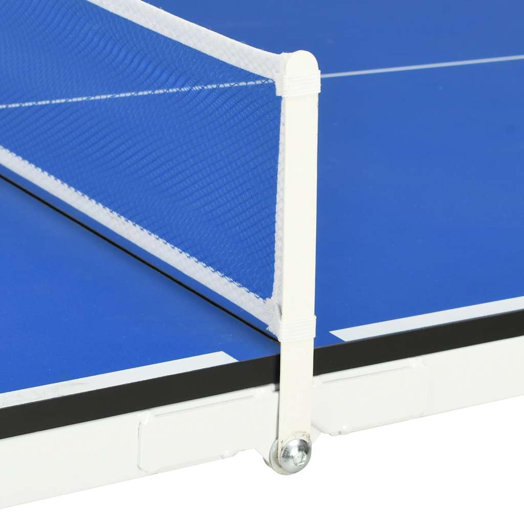 Mangloder - Tavolo da ping pong pieghevole con rete, 152 x 76 x 66 cm, blu, arrotolabile, livellamento gambe regolabile, per interni ed esterni, facile da trasportare, robusto, per tempo libero