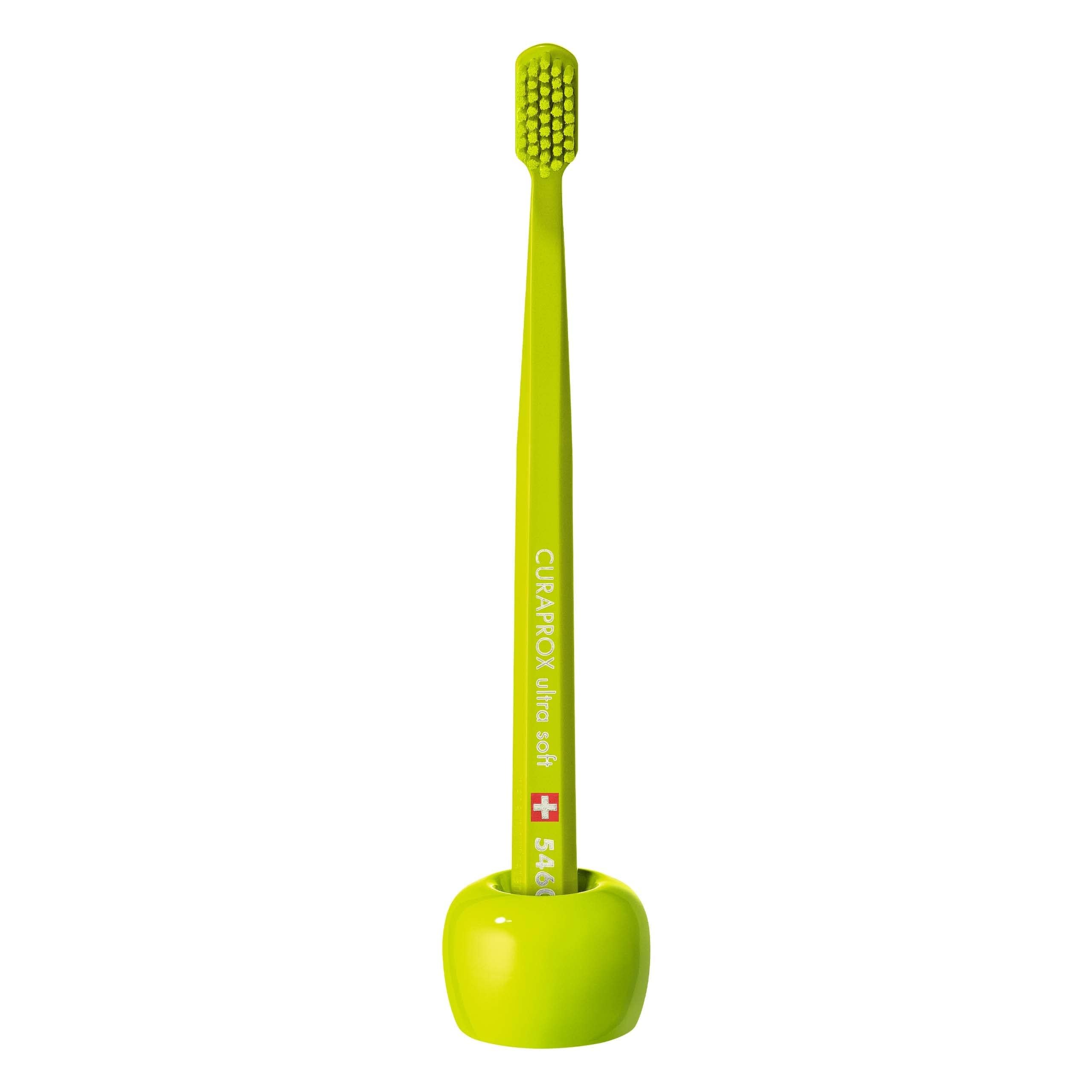 Curaprox Green Toothbrush Holder – Ceramic Stand For Manual Toothbrushes | Single Pack | Designed In Switzerland