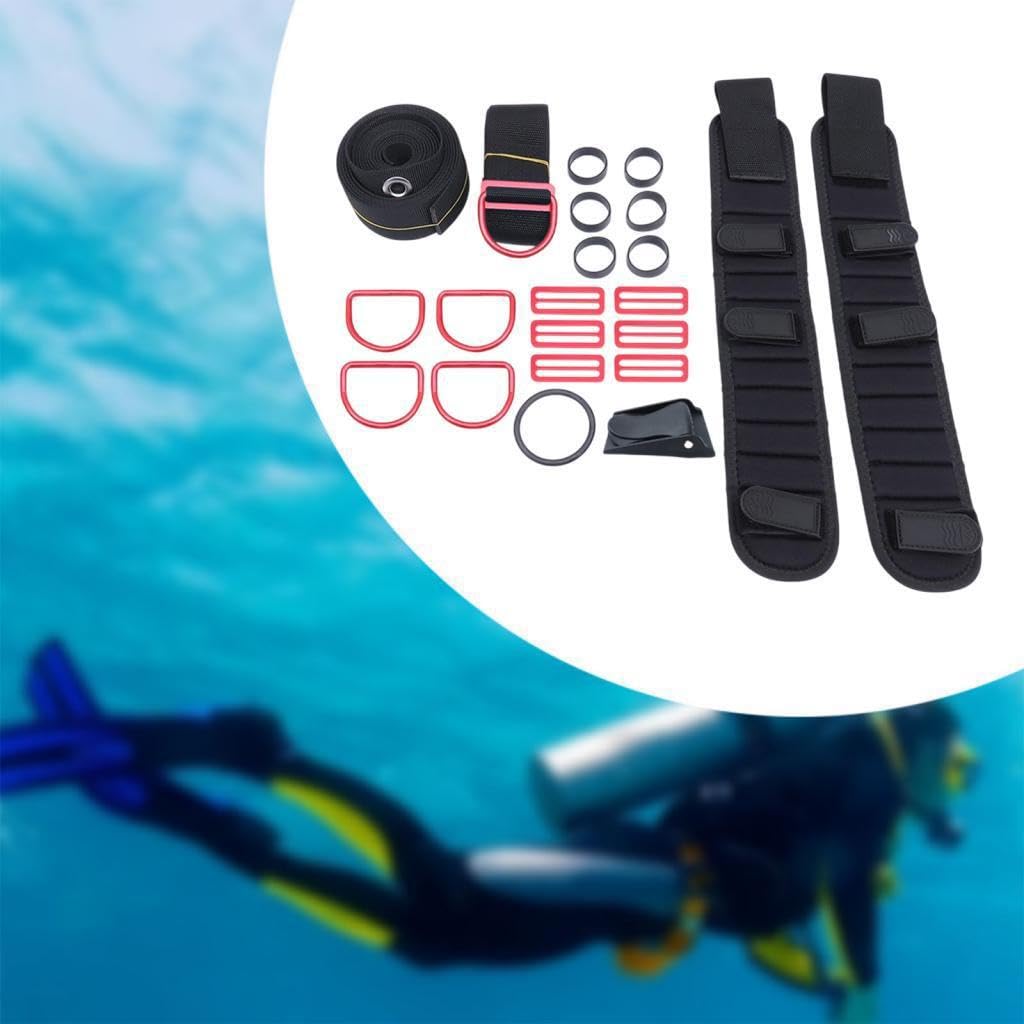 Anillos de Goma livianos, Deslizadores triples Anchos, cómodo Kit de Buceo, Materiales de Primera Calidad, Opciones prácticas, Kit de Placa Trasera