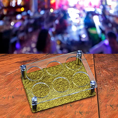 Bandeja para copos de vidro Suporte para copos de uísque base pesada em acrílico para copos bandeja