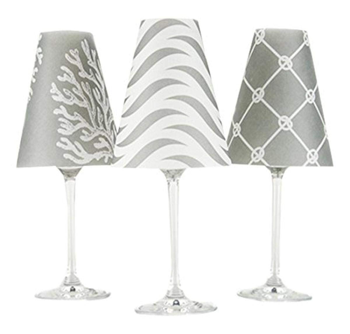 di Potter WS268 Caribbean Paper White Wine Glass Shade, Fog Gray (Pack of 6)
