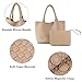 SporGenius Woven Tote Bag for Women, Vegan Leather Handwoven Bags with Small Handmade Purse, Large Travel Braided Top Handle Handbags (Apricot)
